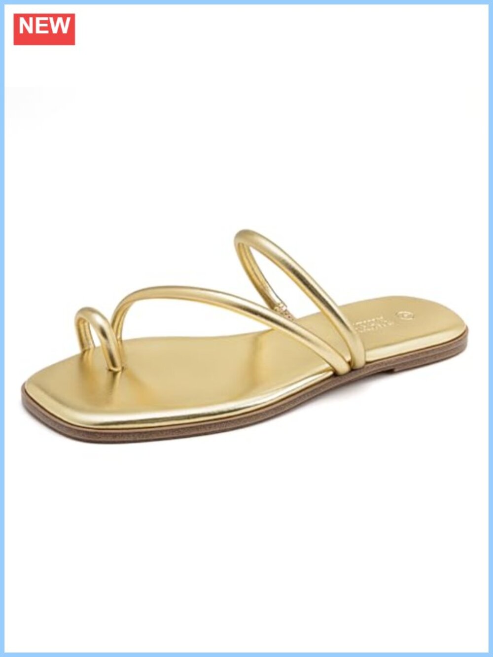 Square Toe Flat Sandals Strappy Thong Flip Flops Slip On Casual Beach